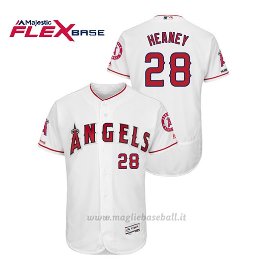 Maglia Baseball Uomo Los Angeles Angels Andrew Heaney 150th Aniversario Patch Flex Base Bianco